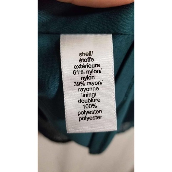 NWT! Maurice's Dark Teal Velour Dot Burnout Puff Sleeve Blouse Size Large - Picture 8 of 10